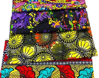 Fat Quarter, Cotton fabric, bundle, 4 pieces fat quarter, Ankara fabric. Quilting, patchwork Fabric