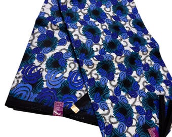 Blue Ankara, AfricanPrint, Cotton,Fabric,summer cotton, summer dress, 6 yards fabric, dressmaking, quilt