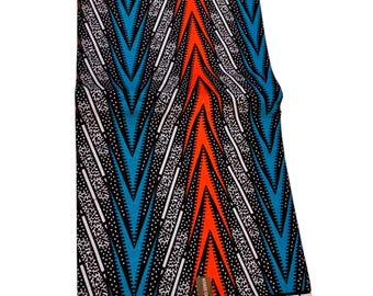 African Ankara Wax Print Cotton Fabric | Vibrant Traditional Headwrap, Dressmaking (6 yards)