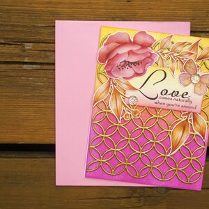 Tarjeta rosa floral del día de San Valentín, tarjeta de felicitación hecha a mano, tarjeta de las rosas, aniversario de la boda, tarjeta para él, ella, marido, esposa, novia