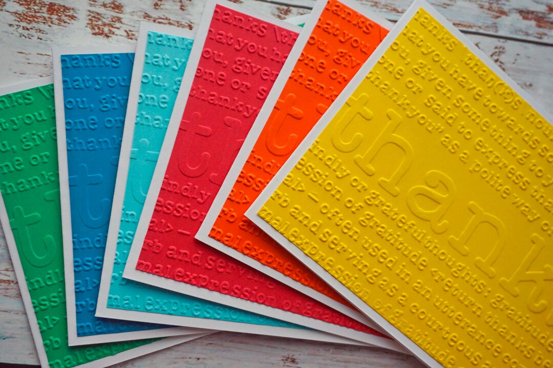 Embossed Thank You Card Packs, Card Set of 6, Bulk Thanks Cards ...