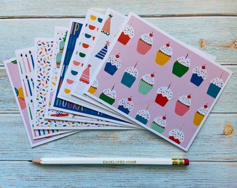 Bulk Birthday Cards Pack of 8, Assorted designs, Blank Birthday Cards for Friends, Coworkers and Kids