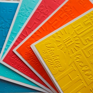 Lot de 6 cartes de vœux en relief, cartes de vœux en vrac, je pense à vous, cartes de vœux vierges, jeux de cartes faits main