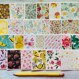 Mini Floral Cards pack of 25 or 50, 3x3 Cards, Bulk Tiny Cards, Handmade Small Cards, Gift Enclosures, Customer Thank You Notecards