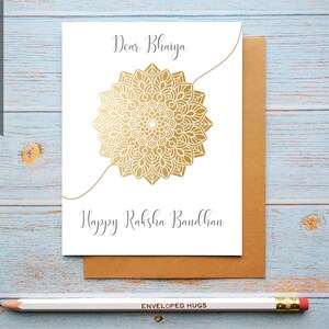 Raksha Bandhan Card, Handmade Rakhi Card, For Brother, Dear Bhaiya, Indian Festival, Watercolor Rakhi Card, watercolor Rangoli Card