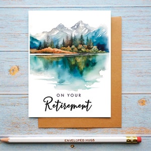Jeu de cartes de retraite, l'aventure vous attend, carte de retraite pour collègues, pour père, pour mère, paysage aquarelle imprimé sur papier cartonné