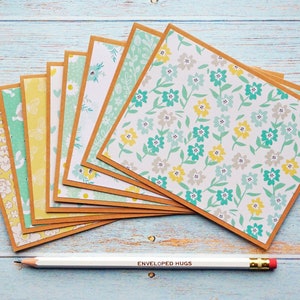 Lot de 8 cartes florales vierges, cartes bonjour vierges, fleurs de printemps, cartes de correspondance vierges en vrac, cartes de jardinier, cartes de fleuriste, cartes d'été faites main