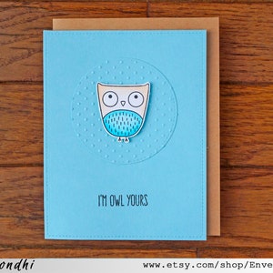 Owl Valentine’s Day Card Femme, Mari, Anniversaire, Conjoint, Amitié, Je suis hibou vôtre, Ami, Carte de note d’amour, carte anniversaire de mariage
