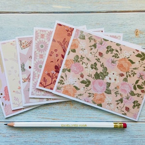Lot de 6 cartes florales vierges, cartes bonjour vierges, fleurs de printemps, cartes de correspondance vierges en vrac, cartes de fleuriste, cartes faites main
