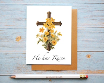 He Is Risen Card set, Christian Easter Greeting Cards, Catholic Easter Note Cards Sets, Religious Easter Card