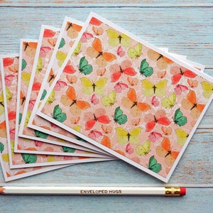 Butterfly Cards Pack de 6, cartes de note vintage Garden, Cartes de note en vrac blanc, toutes les cartes Occasion, Ensembles de cartes faites à la main, juste parce que les cartes