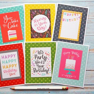 Cartes d’anniversaire Pack de 6, Cartes de vœux faites à la main, cartes maison en vrac