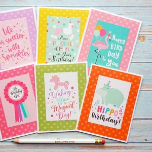 Cartes d’anniversaire Pack de 6, Cartes de vœux faites à la main, cartes maison en vrac