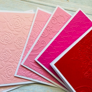 Lot de 6 cartes en relief pour la Saint-Valentin, Cartes vierges en vrac, Une pensée pour vous, Envoi de câlins, Cartes d'interurbains, Assortiment de cartes pour lettres faites main