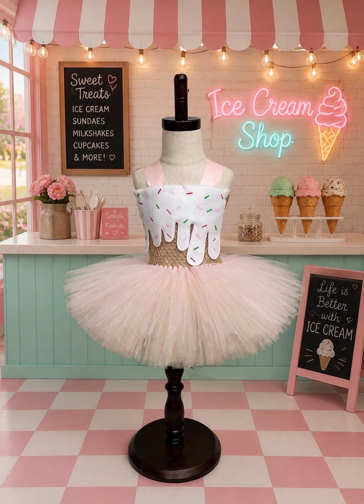 ice cream theme party dress Dress sleeveless Color:Platinum/Blue/Ivory/Multi long flowy dresses Stunning 40th Birthday Photoshoot 11 years Tutu du