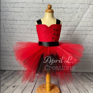 Dog Villain Inspired Tutu Dress/  High- Low Tutu Dress/ Girl Halloween Costume/ Toddler Girl Halloween Costume