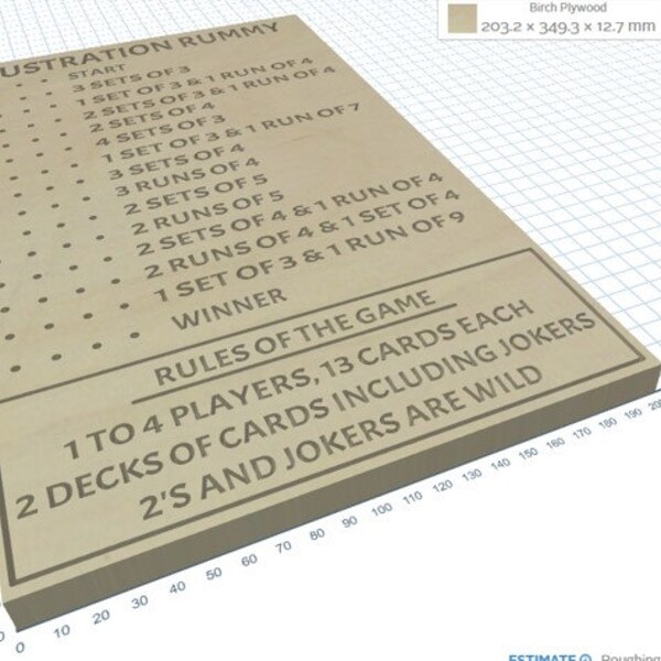 Fichier CNC du tableau de score du rami de frustration