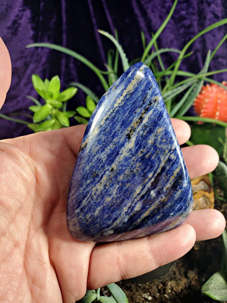 Polished SODALITE Standing Piece SODALITE Palm Stone M752 | Etsy