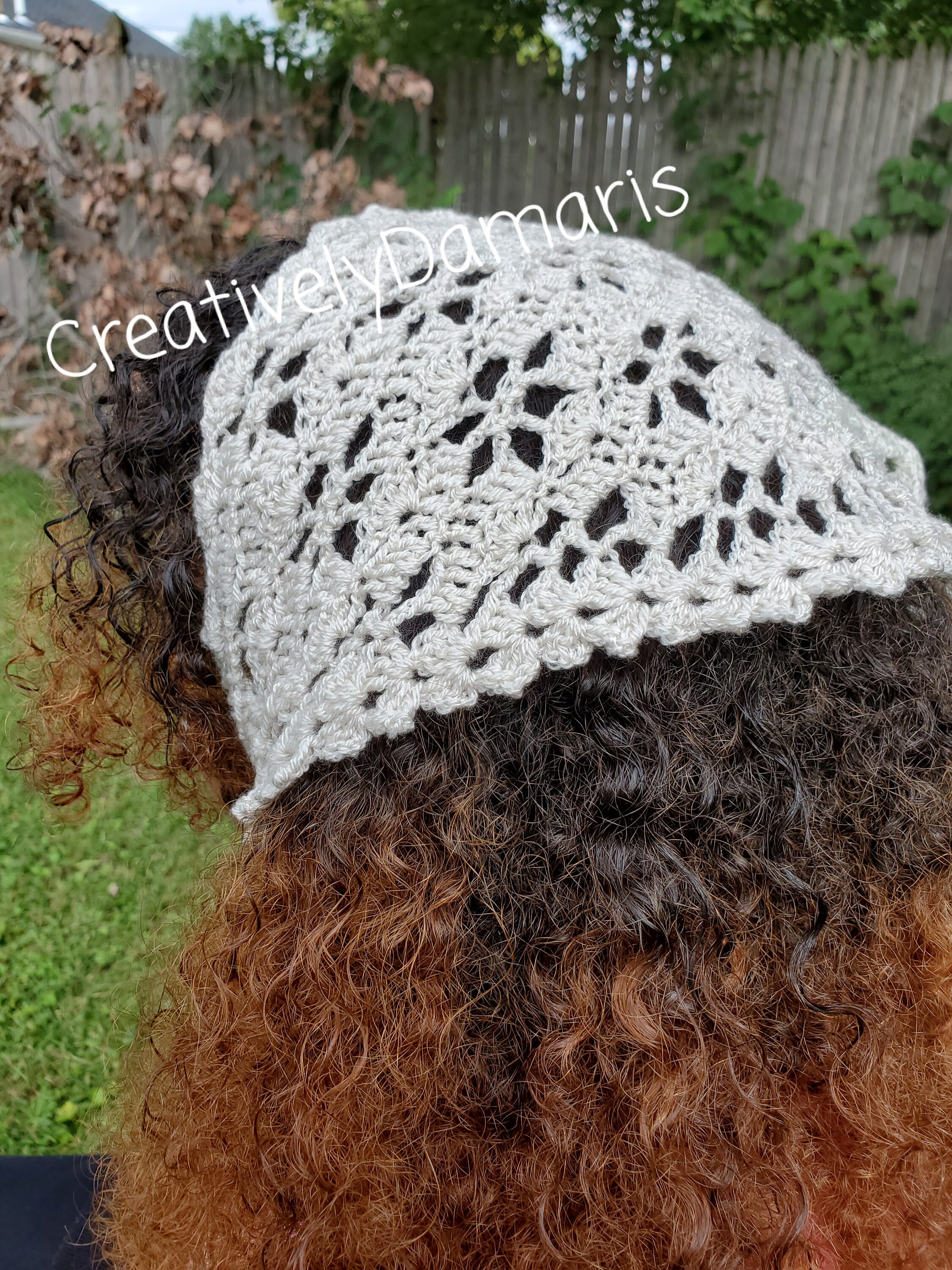 Lace Flower Crochet Kerchief/Crochet Head Kerchief Etsy