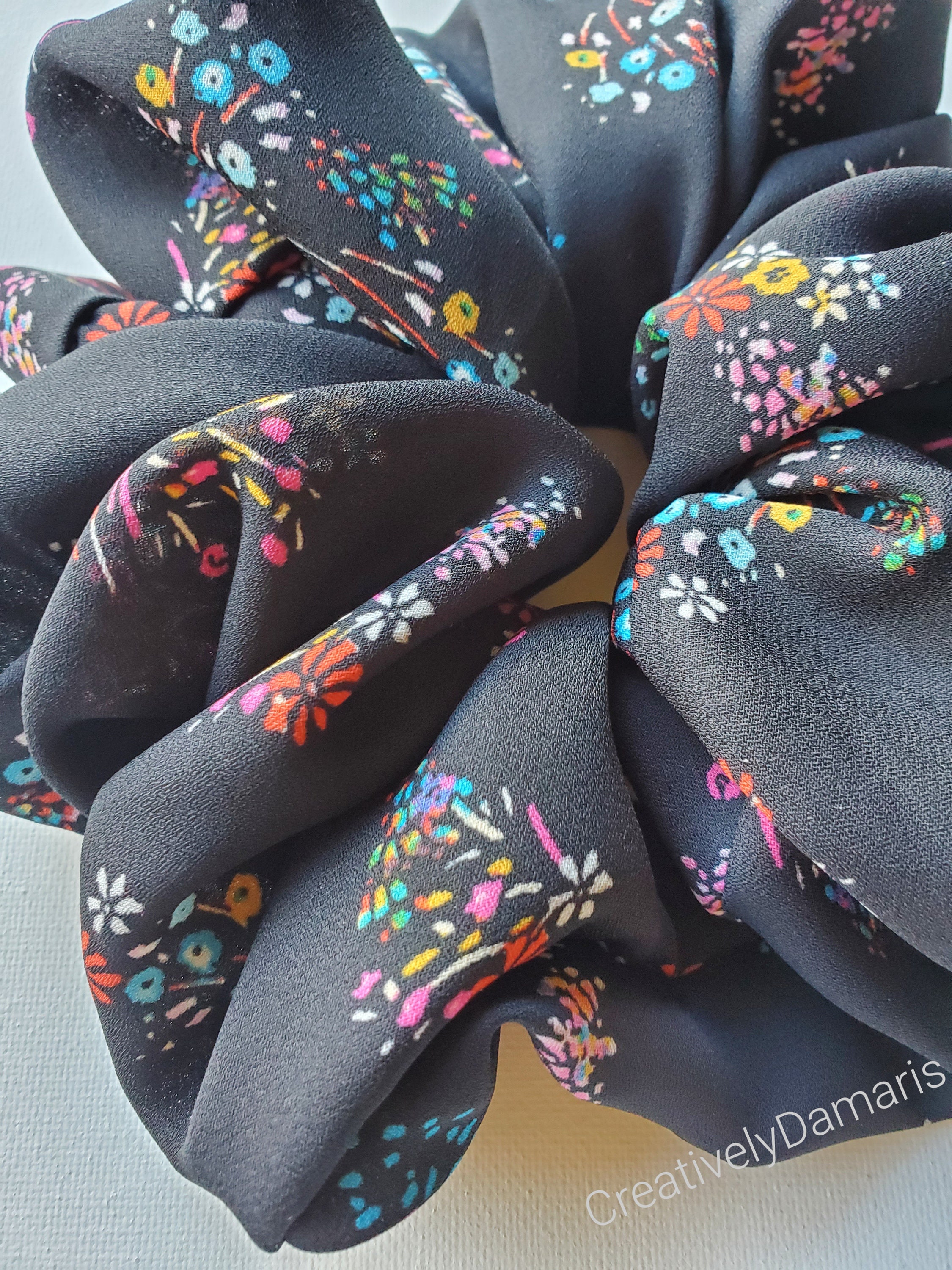 [MCM]★Monogram Print Scrunchies One Size Lauretos Monogram Print Scrunchie with Scarf Blue