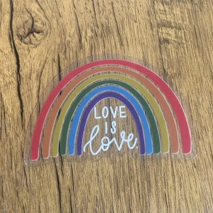 Love is Love Vinyl Die-Cut Rainbow Sticker | lgbtqia sticker | Gay Pride Rainbow Sticker