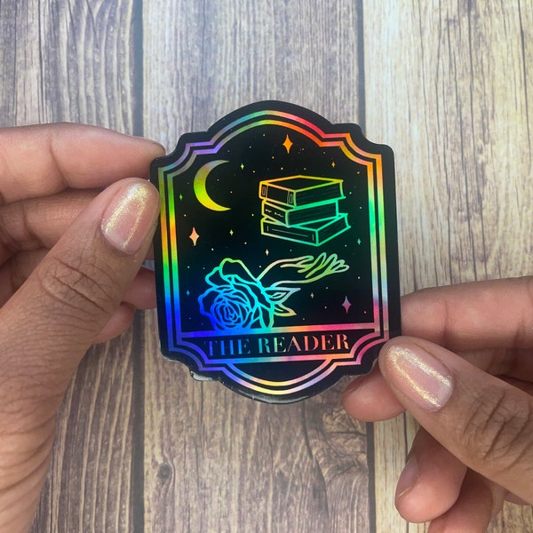 The Reader Tarot Holographic Sticker | Book Love Sticker | Bookish Sticker