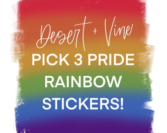 Pick 3 Pride Rainbow Stickers | Gay pride, lgbtq+, lgbtqia, bisexual, pansexual, lesbian, queer love is love Sticker Pack
