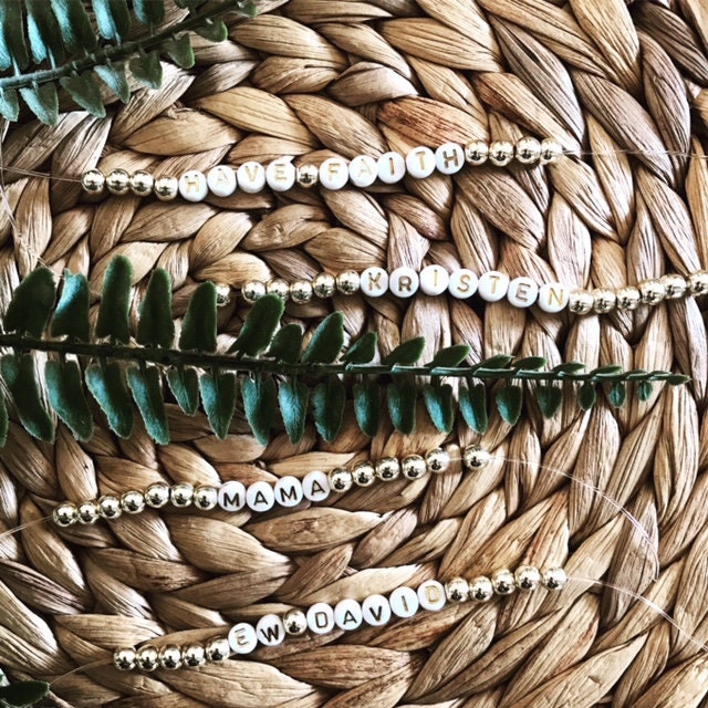 Message Gold Stacking Bracelet | Name | Wanderlust | Boho Jewelry | Fringe | Minimalist Jewelry | Dainty Jewelry | Edgy | Bracelet Stack
