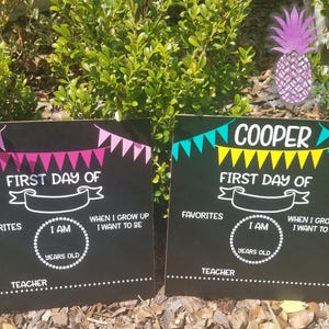 First Day of School Chalkboard Sign