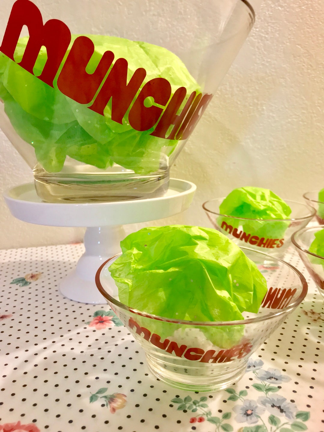 Vingage Glass Snack Bowl Set by Wheaton Glass 6 Pieces Etsy