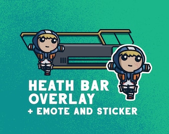 Apex Legends Health Bar Overlay Wattson / Emote for Twitch Streaming / Stream labs OBS / Includes Health Bar and Emote Sticker.