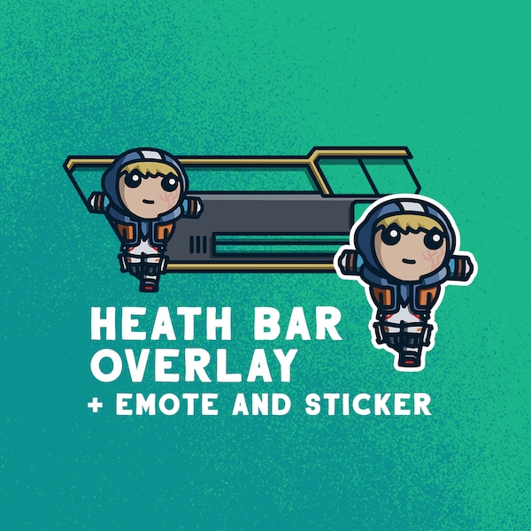 Apex Legends Health Bar Overlay Wattson / Emote for Twitch Streaming / Stream labs OBS / Includes Health Bar and Emote Sticker.