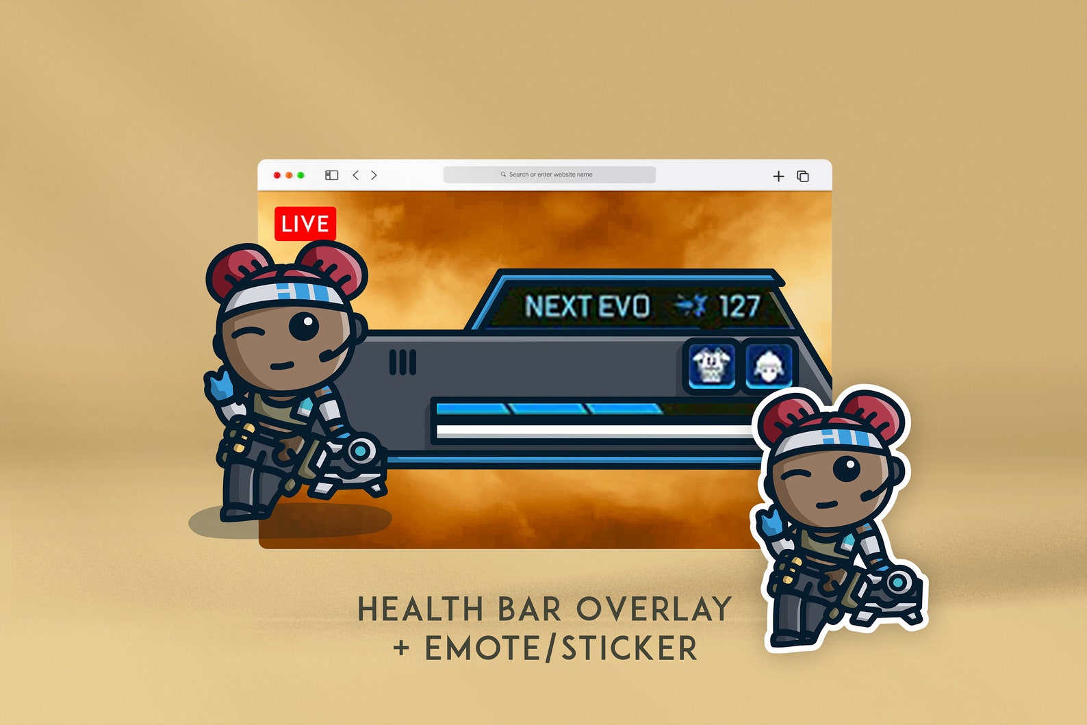 Apex Legends Health Bar Overlay Lifeline / Emote for Twitch Etsy