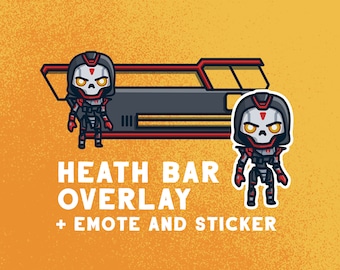 Apex Legends Gesundheit Bar Overlay Revenant Reborn / Emote für Twitch Tracking / Stream labs OBS / Inklusive Gesundheit Bar und Emote Sticker.