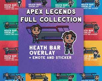 Apex Legends Gesundheitsleiste Overlays Alle (27) Legends Staffel 26 / Twitch Tracking / Stream labs OBS / Beinhaltet Gesundheitsleiste und Emote Sticker.