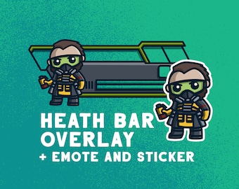 Apex Legends Gesundheitsleiste Overlay Caustic / Emote für Twitch Tracking / Stream labs OBS / Inklusive Gesundheitsleiste und Emote Sticker.