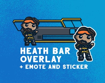 Apex Legends Gesundheit Bar Overlay Mirage / Emote für Twitch Tracking / Stream labs OBS / Inklusive Gesundheit Bar und Emote Sticker.