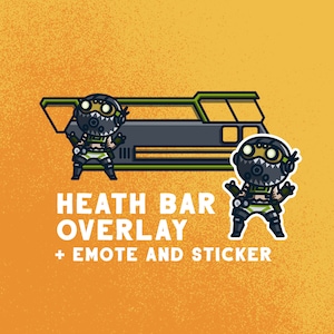 Apex Legends Octane Health Bar Overlay/Emote for Twitch Streaming / Stream labs OBS / Includes Health Bar and Emote Sticker.