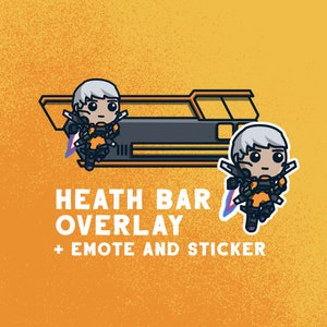 Apex Legends Health Bar Overlay Valkrie / Emote for Twitch Streaming / Stream labs OBS / Includes Health Bar and Emote Sticker.