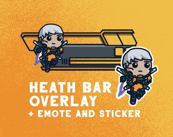 Apex Legends Health Bar Overlay Valkrie / Emote for Twitch Streaming / Stream labs OBS / Includes Health Bar and Emote Sticker.