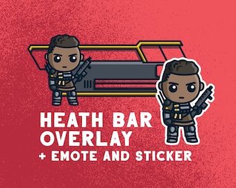 Apex Legends Gesundheitsleiste Overlay Bangalore / Emote für Twitch Tracking / Stream labs OBS / Inklusive Gesundheitsleiste und Emote Sticker.
