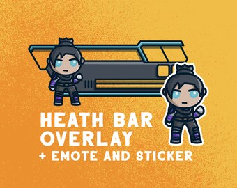 Apex Legends Gesundheitsbar Overlay Wraith / Emote für Twitch Tracking / Stream labs OBS / Inklusive Gesundheitsbar und Emote Sticker.