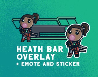 Apex Legends Gesundheitsleiste Overlay Rampart / Emote für Twitch Tracking / Stream labs OBS / Inklusive Gesundheitsleiste und Emote Sticker.