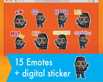 Apex Legends Bangalore Emotes für Twitch Streaming / Stream Labs OBS / Digital Sticker