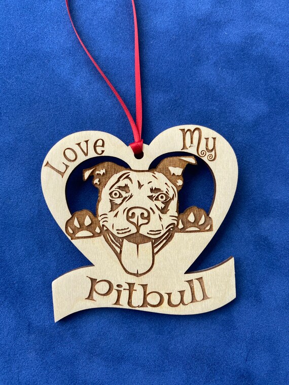 Pitbull Ornament Pitbull Christmas Ornament Dog Etsy
