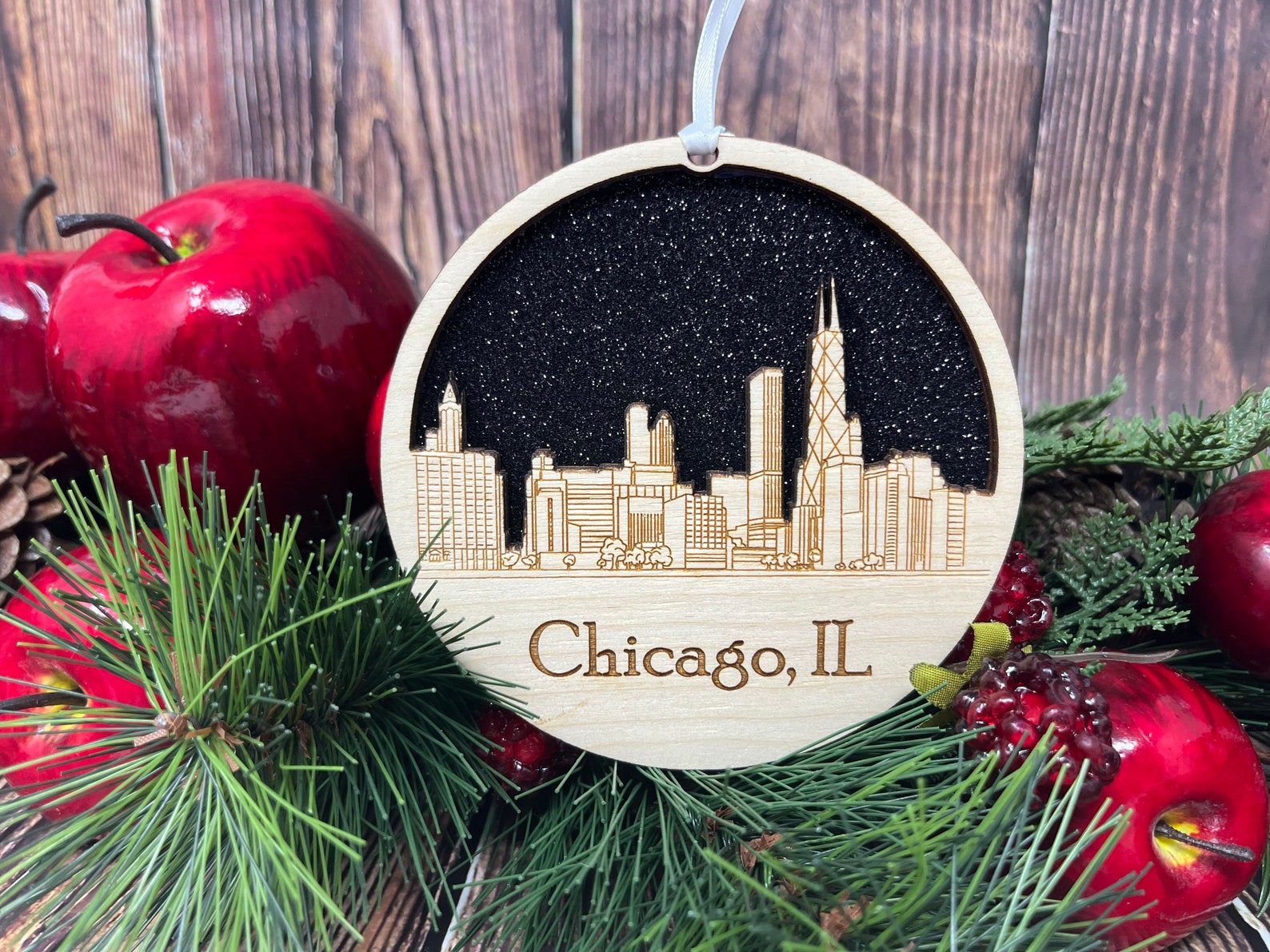 Chicago Skyline Christmas Ornament Chicago Ornament Etsy
