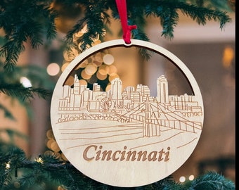 Cincinnati Ornament, Cincinnati Skyline, Cincinnati Bengals, Cincinnati Weihnachtsverzierung, Cincinnati Geschenk, Cincinnati Weihnachtsverzierung
