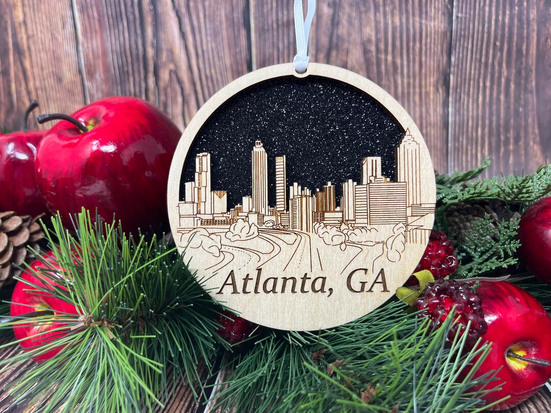 Atlanta Skyline Christmas Ornament Atlanta Georgia Ornament Atlanta 