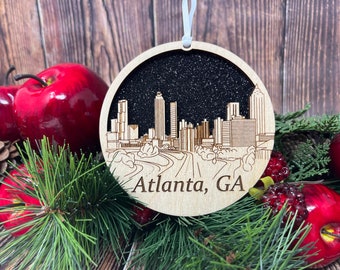 Atlanta Skyline Christmas Ornament ***  Atlanta Georgia Ornament *** Atlanta Ornament *** Atlanta Skyline *** Atlanta Georgia