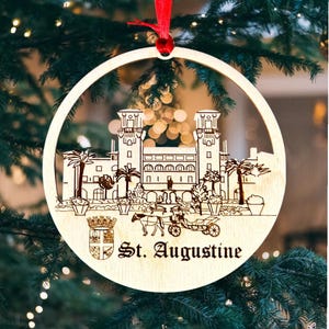 St. Augustine, Saint Augustine Ornament, St. Augustine FL Gift, Saint Augustine Christmas Ornament, Saint Augustine Vacation, Ornament